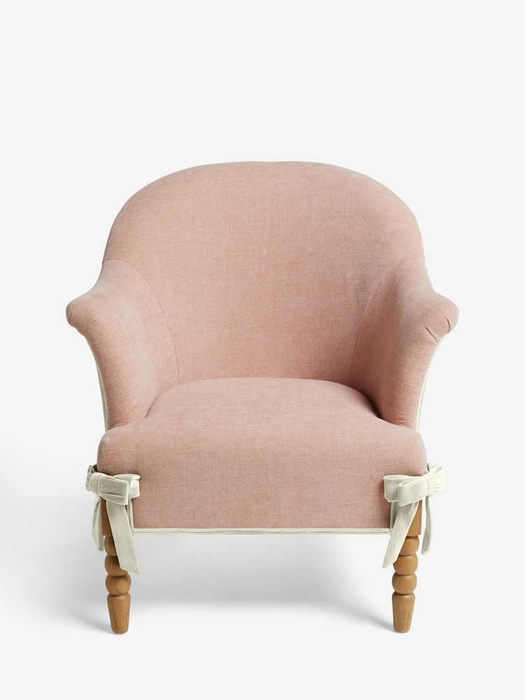 Cath Kidston Rose Thread Pink Chenille Chair Rodeo Accent Chair - Image 2 of 8