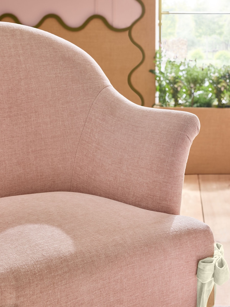 Cath Kidston Rose Thread Pink Chenille Chair Rodeo Accent Chair - Image 8 of 8