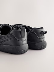 Black Barefoot Leather 2 Strap Touch Fastening School Shoes - Image 4 of 4
