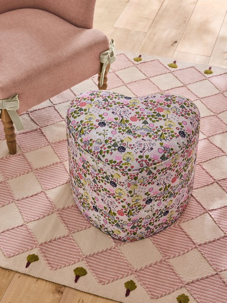 Cath Kidston Tiny Town Pink Locket Heart Shaped Stool - Image 2 of 4