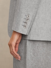 Reiss Blue Willow Linen-Blend Single-Breasted Blazer - Image 4 of 7