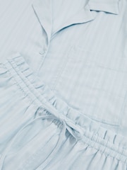 Синий - Reiss Molly Cotton Pointelle Shirt and Shorts Set - Image 7 of 7