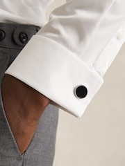 Reiss Silver Tone/Onyx Ardley Cufflinks - Image 2 of 5