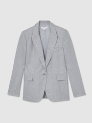Reiss Blue Willow Petite Linen-Blend Single-Breasted Blazer - Image 2 of 8