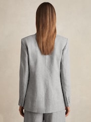 Reiss Blue Willow Petite Linen-Blend Single-Breasted Blazer - Image 5 of 8