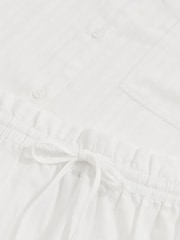 Reiss White Molly Cotton Pointelle Shirt and Shorts Set - Image 8 of 8
