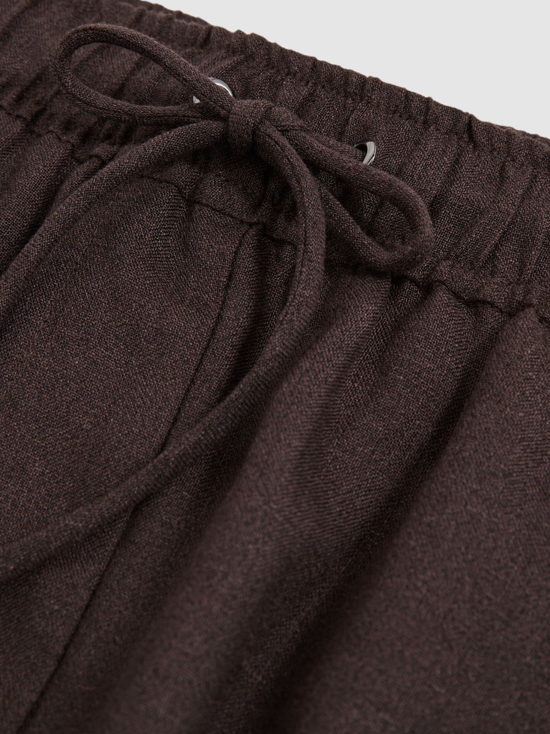 【専用】WILLOW DARK BROWN スラックス Buy Reiss Chocolate Brown Willow Petite Linen-Blend Wide-Leg