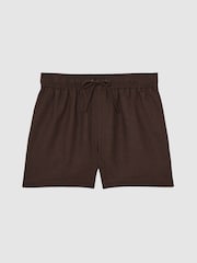 Reiss Chocolate Brown Willow Linen-Blend Drawstring Shorts - Image 2 of 5