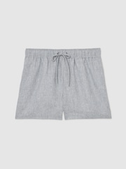 Reiss Blue Willow Linen-Blend Drawstring Shorts - Image 2 of 5