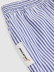Reiss Blue/White Lella McLaren F1 Team Cotton Stripe Shorts - Image 6 of 6