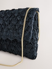 Black Straw Look Clutch Bag - Image 3 of 5