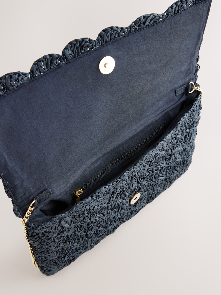 Black Straw Look Clutch Bag - Image 5 of 5
