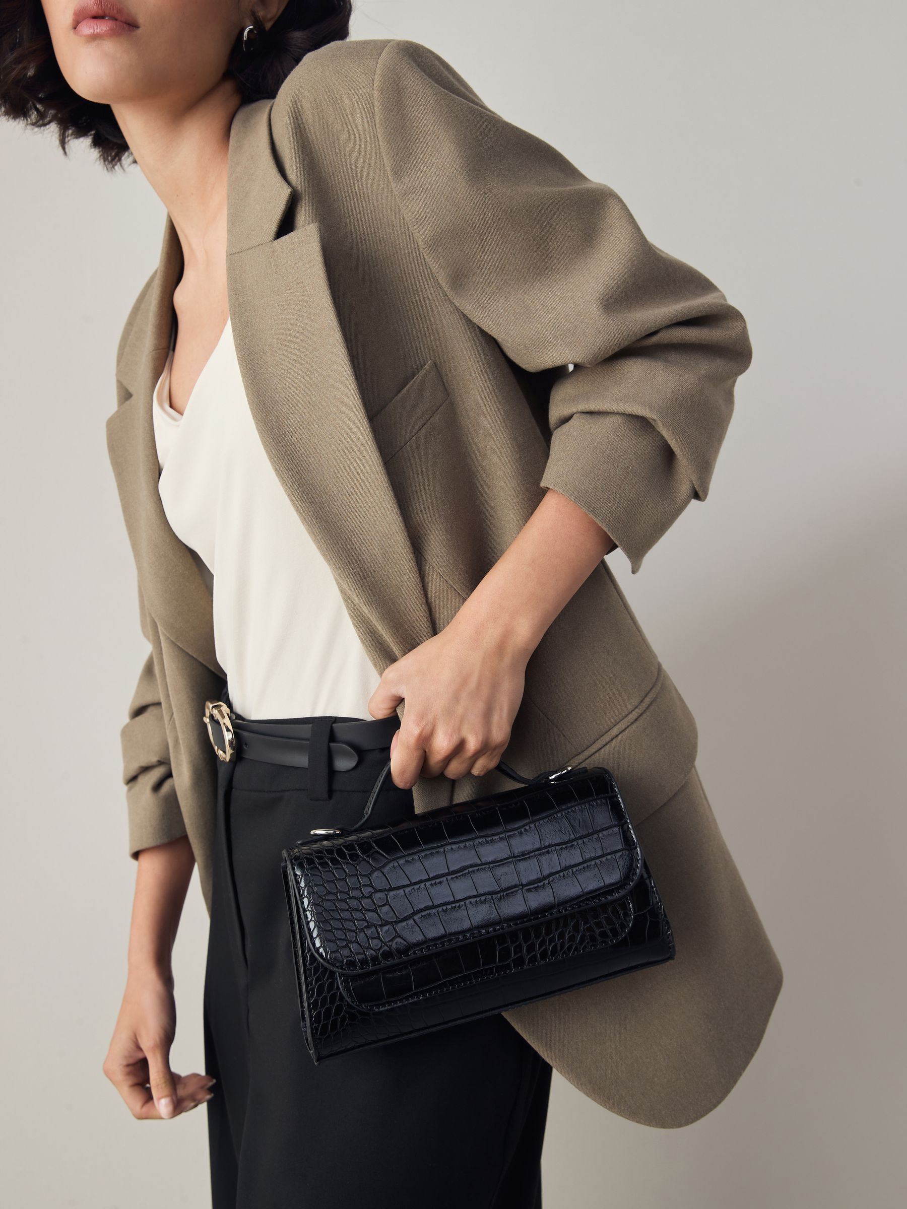 Buy Black Structured Hand Held Bag from Next USA
