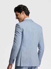 Ted Baker Blue Slim Hydra Airforce Linen Jacket - Image 4 of 6