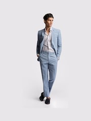 Ted Baker Blue Slim Hydra Airforce Linen Jacket - Image 6 of 6