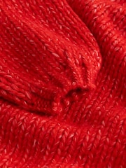 Red Soft Touch Chunky Knit Cardigan With Wool - Image 8 of 8