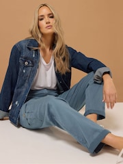 Long Tall Sally Blue Cargo Trousers - Image 1 of 5