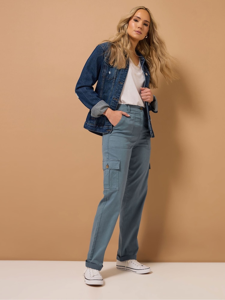 Long Tall Sally Blue Cargo Trousers - Image 2 of 5