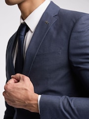 Ted Baker Blue Slim Coxon Cotton Linen Jacket - Image 4 of 5