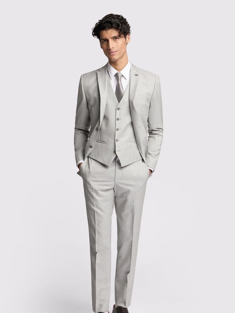 Ted Baker Grey Slim Lowry Sharkskin Jacket - Image 2 of 8