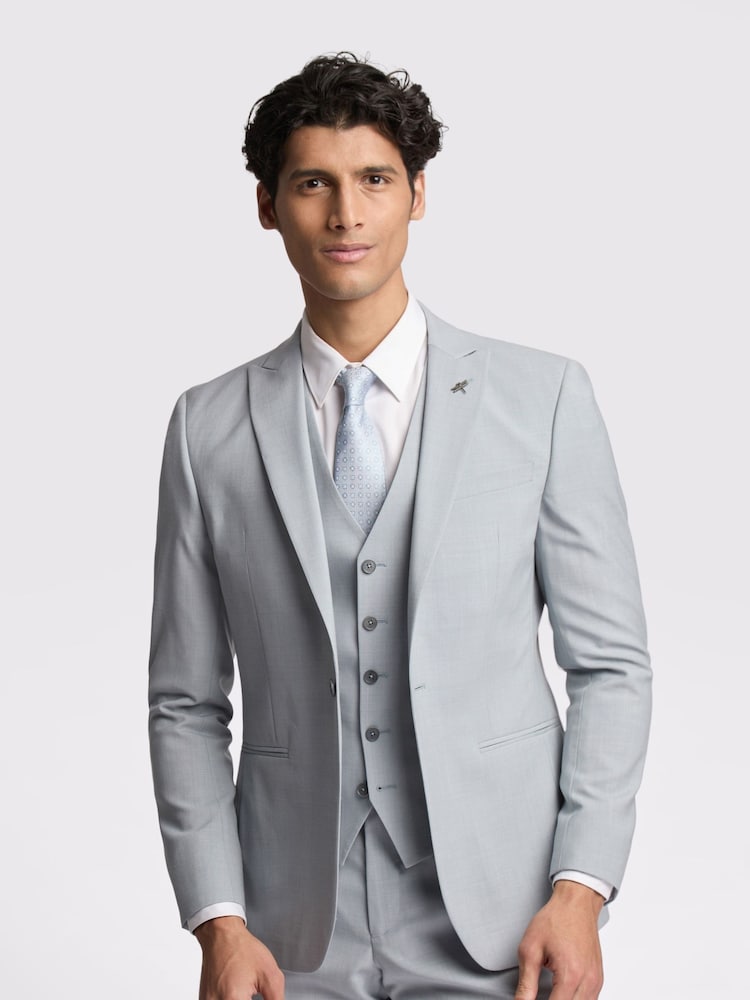 Ted Baker Blue Slim Heath Duckegg Sharkskin Jacket - Image 1 of 7