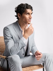 Ted Baker Blue Slim Heath Duckegg Sharkskin Jacket - Image 4 of 7