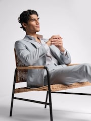 Ted Baker Blue Slim Heath Duckegg Sharkskin Jacket - Image 7 of 7