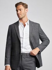 Ted Baker Grey Slim Dobson Semi Plain Jacket - Image 1 of 4