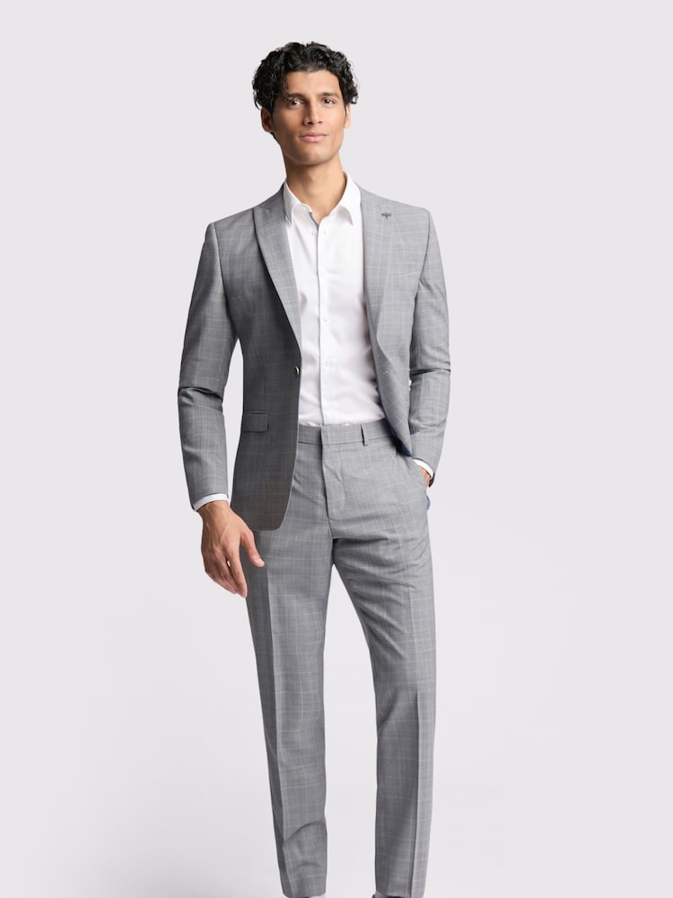 Ted Baker Grey Slim Bredon Check Jacket - Image 6 of 6