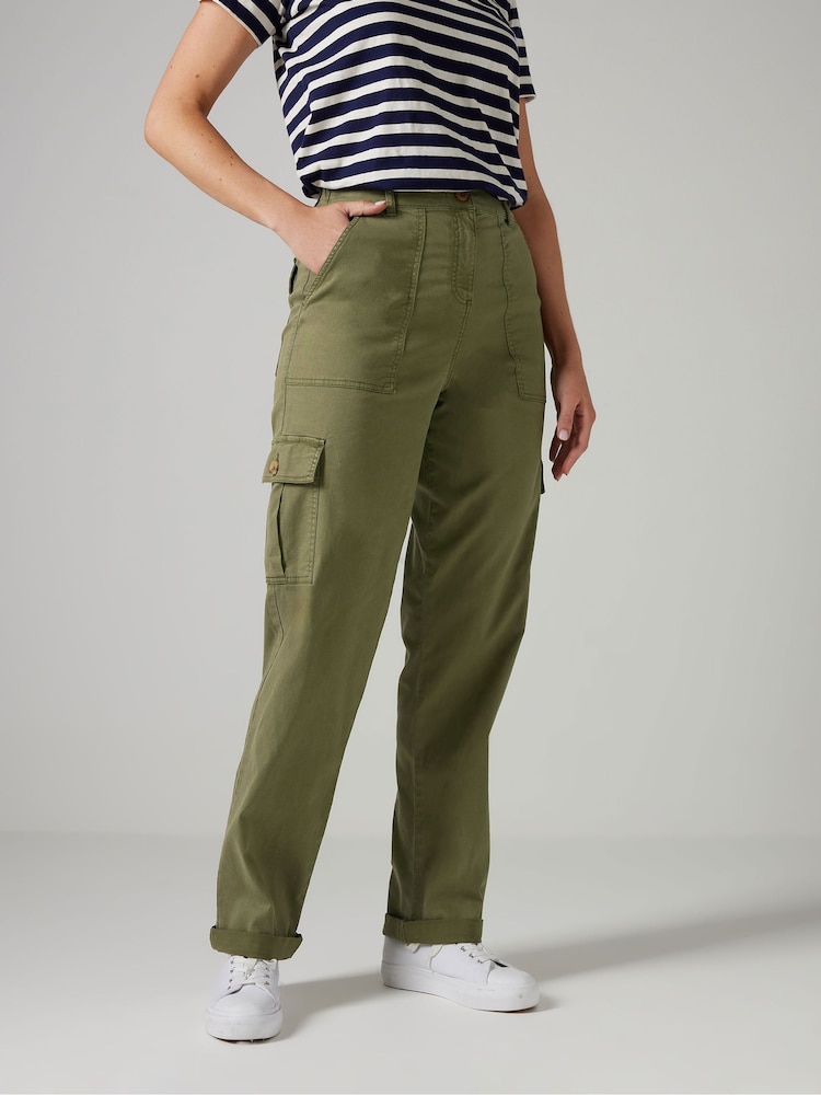 Long Tall Sally Green Cargo Trousers - Image 2 of 5