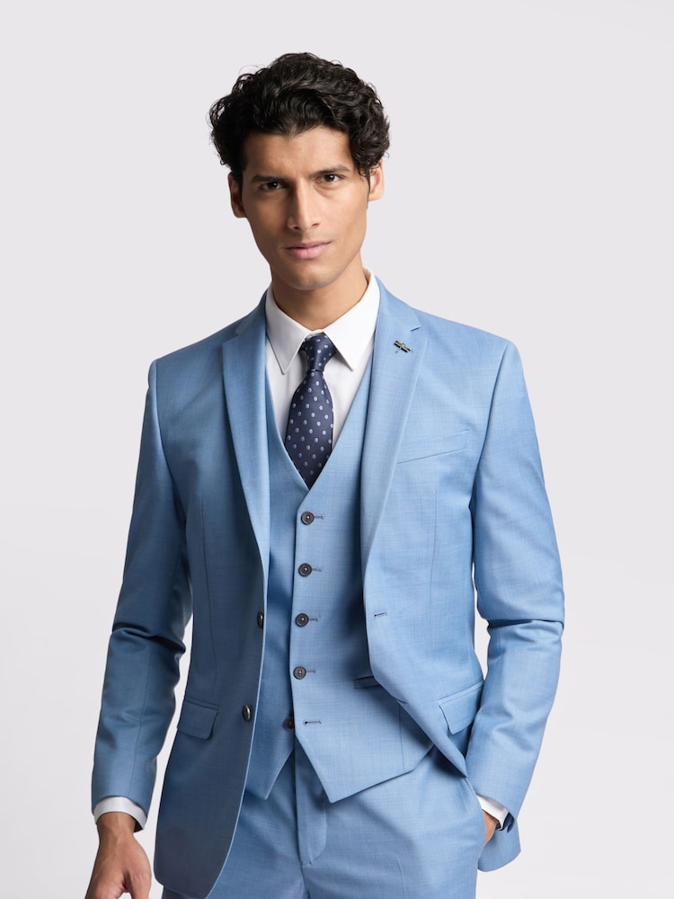 Ted Baker Blue Slim Blake Sharkskin Jacket - Image 1 of 6