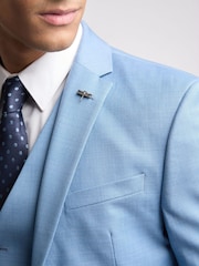 Ted Baker Blue Slim Blake Sharkskin Jacket - Image 4 of 6