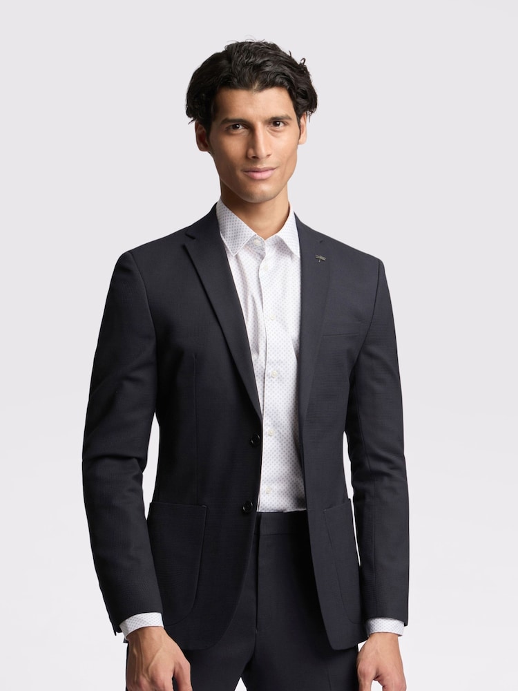 Ted Baker Blue Slim Kepler Basket Weave Jacket - Image 1 of 5