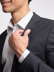 Ted Baker Blue Slim Kepler Basket Weave Jacket - Image 3 of 5