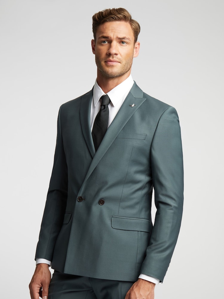 Ted Baker Grey Slim Lunan Fog Tonic DB Jacket - Image 1 of 6