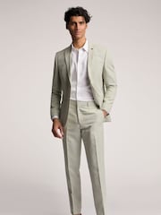 Ted Baker Green Slim Leo Pistachio Linen Jacket - Image 3 of 6