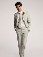 Ted Baker Green Slim Leo Pistachio Linen Jacket - Image 4 of 6