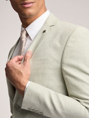 Ted Baker Green Slim Leo Pistachio Linen Jacket - Image 6 of 6