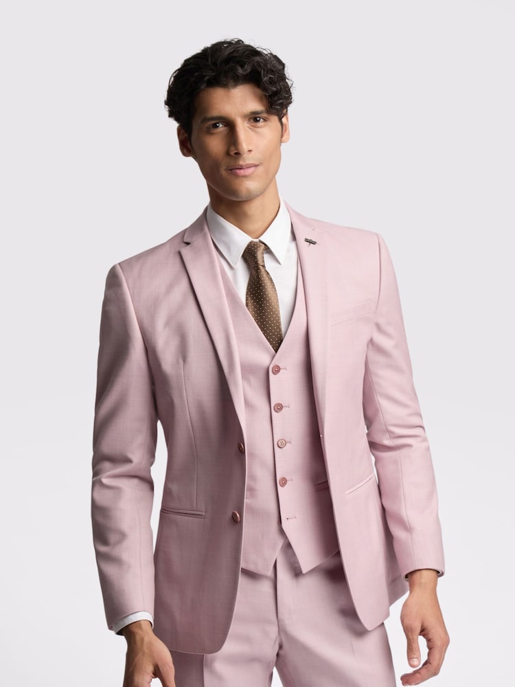 Ted Baker Pink Slim Burra Rose Sharkskin Jacket - Image 1 of 5
