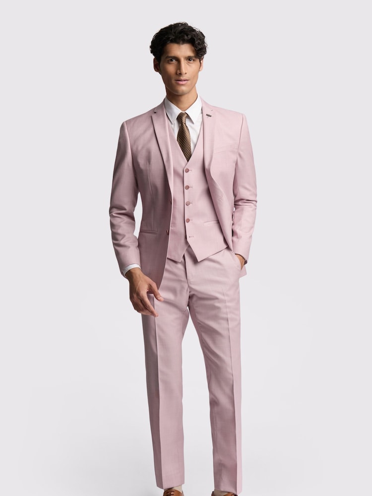 Ted Baker Pink Slim Burra Rose Sharkskin Jacket - Image 2 of 5
