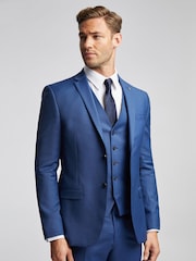 Ted Baker Blue Slim Jacket Forbe Sharkskin - Image 1 of 5