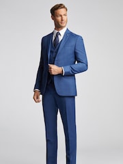 Ted Baker Blue Slim Jacket Forbe Sharkskin - Image 2 of 5