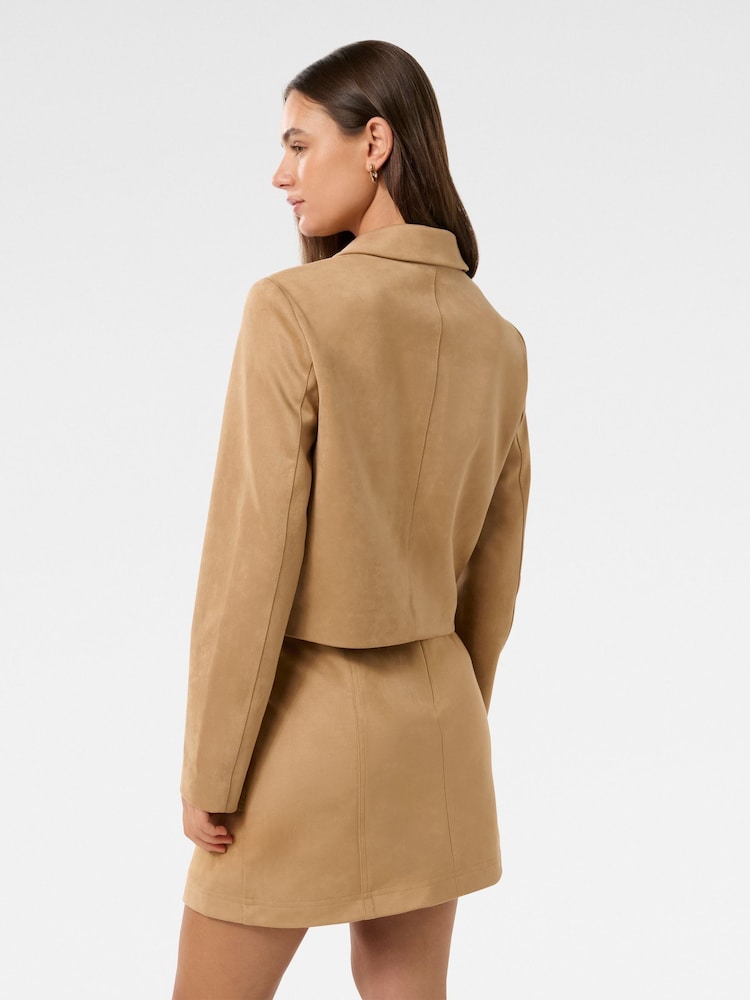 Forever New Brown Tyla Vegan Suede Jacket - Image 2 of 5