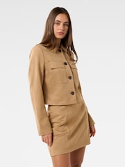 Forever New Brown Tyla Vegan Suede Jacket - Image 4 of 5