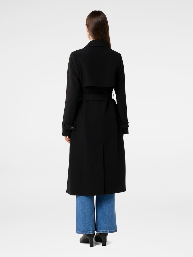 Forever New Black Leanne Crepe Trench Coat - Image 2 of 5