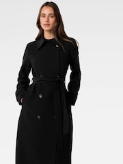 Forever New Black Leanne Crepe Trench Coat - Image 3 of 5