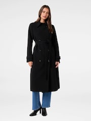 Forever New Black Leanne Crepe Trench Coat - Image 5 of 5