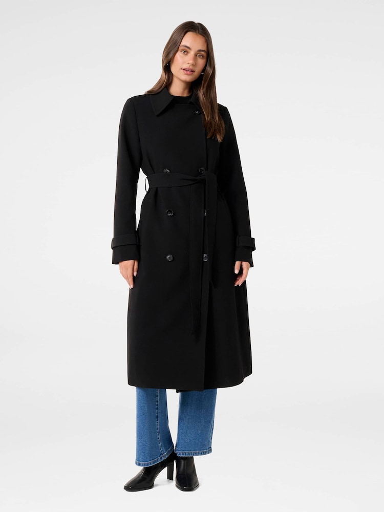 Forever New Black Leanne Crepe Trench Coat - Image 5 of 5