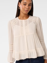 Forever New Pink Hartley Lace Trim Top - Image 3 of 5