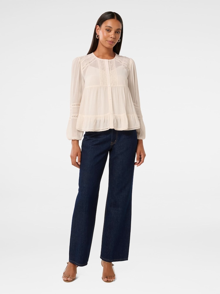 Forever New Pink Hartley Lace Trim Top - Image 5 of 5